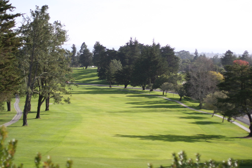 A sweeping tree-lined fairway at Pasatiempo in Santa Cruz, California